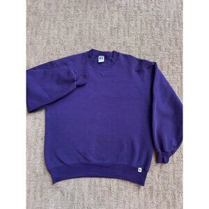 Vintage 80s Russell Athletic Sun Faded Purple Crewneck Sweatshirt USA Large